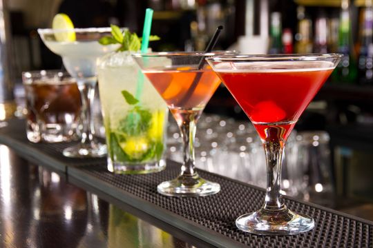 Row of cocktails